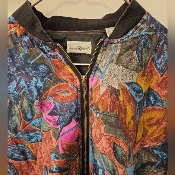 Vintage - Silk Sara Roberts NWOT Bomber Jacket - Size L - Picture 7 of 10
